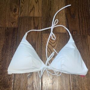 Victorias Secret White Strappy Triangle Bikini Top